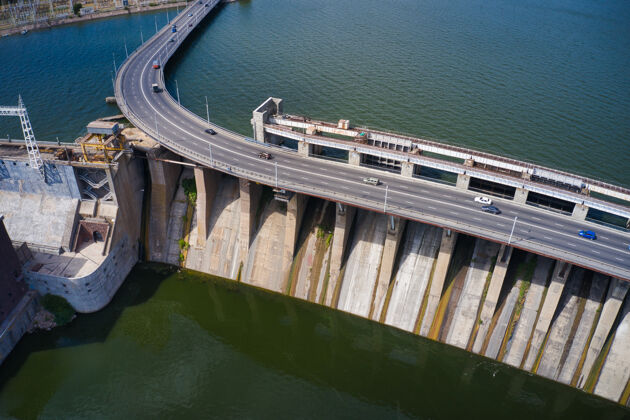 混凝土扎波罗齐第聂伯河上最大的水电站车站水流电力