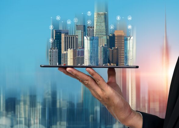 通信智慧城市的先进通讯和全球互联网连接信息在线全球