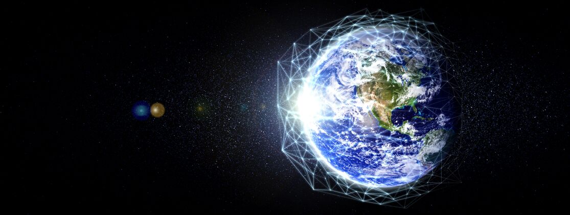 国际全球网络连接 用创新的感知线覆盖地球网络地球全球