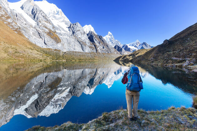探索秘鲁科迪勒拉山脉的徒步旅行场景生存徒步旅行秘鲁