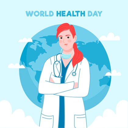 庆祝手绘世界卫生日插图插图世界卫生日健康