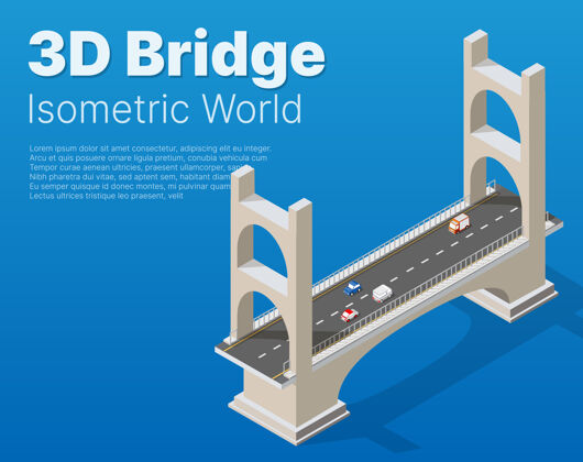 模板城市基础设施的桥梁是等距的游戏 应用的灵感和创意城市空间形式的运输组织对象公共交通等轴测