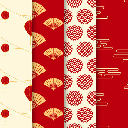 季节中文背景图案设计元素抽象亚洲