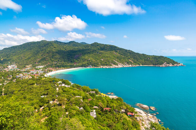 岛屿泰国高攀岛全景鸟瞰图景观海洋海滩