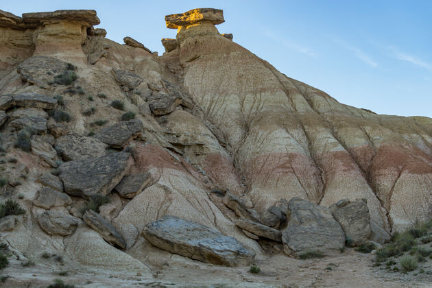 粘土西班牙纳瓦拉的Bardenasreales半沙漠自然区地区自然沙漠