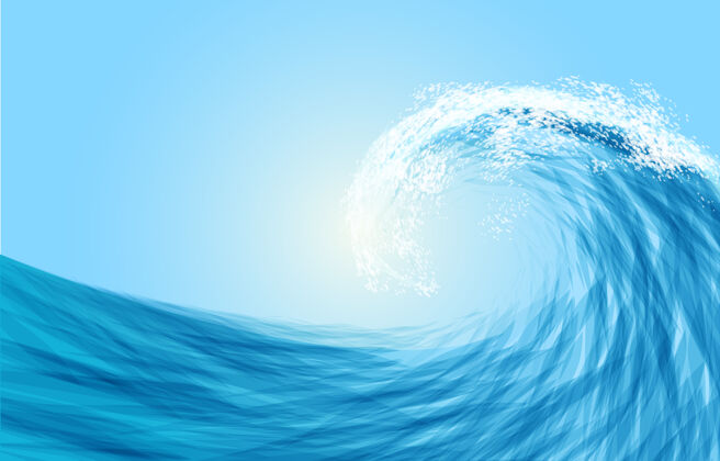 背景抽象的蓝色海浪漩涡海洋潮汐