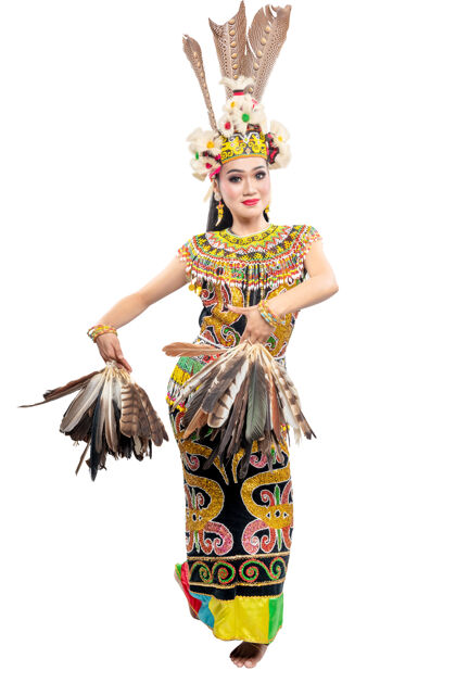 女人东加里曼丹传统舞蹈的舞女文化服饰传统