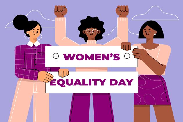 女性赋权妇女平等日插画标语牌社会平等女权主义
