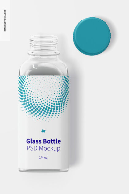 液体玻璃瓶模型 顶视图模型瓶子玻璃瓶