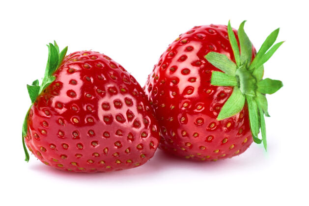 美味新鲜草莓隔离在白色特写生的草莓