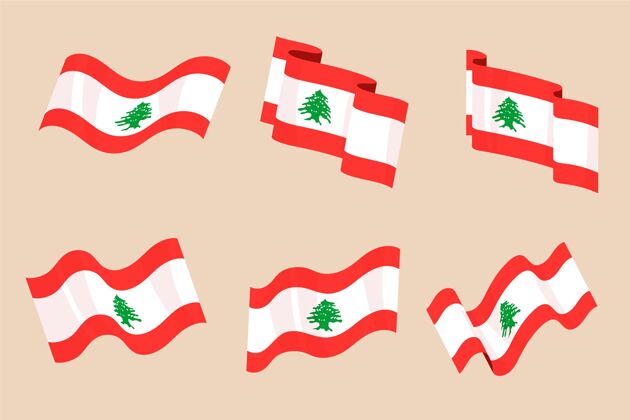 黎巴嫩一套平面设计的黎巴嫩国旗包装黎巴嫩共和国爱国