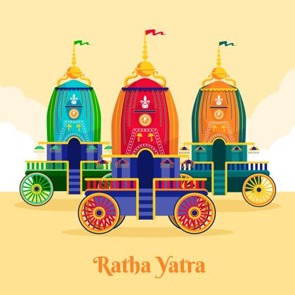 普瑞平面拉思雅特拉插图印度教印度教节日拉思雅特拉