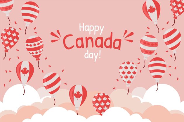 加拿大平坦的加拿大日气球背景7月1日气球背景加拿大日