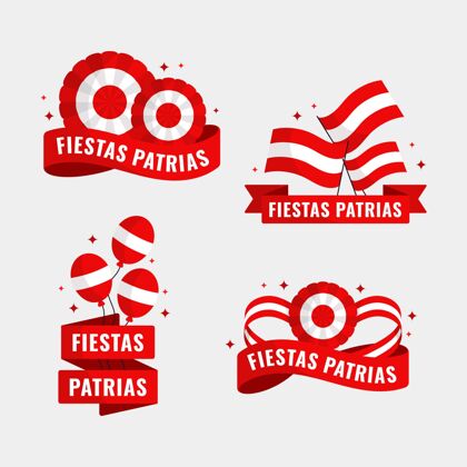 平面设计秘鲁国父节徽章系列收集包装标签收集