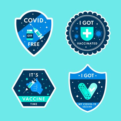 分类扁平疫苗接种运动徽章收集感染大流行疫苗运动