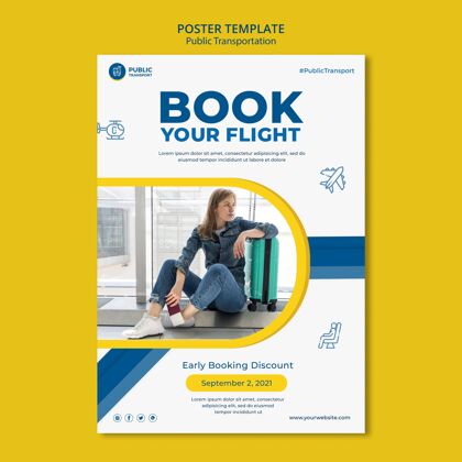 旅行预订航班海报模板旅行旅行打印模板