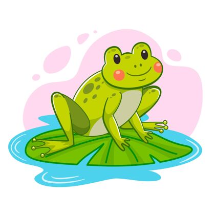 动物卡通可爱青蛙插画可爱野生动物自然
