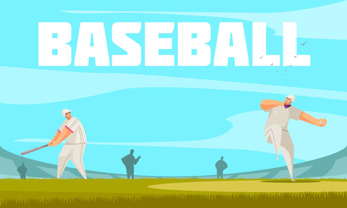 运动员夏季运动棒球与户外体育场插图组成比赛人们体育场