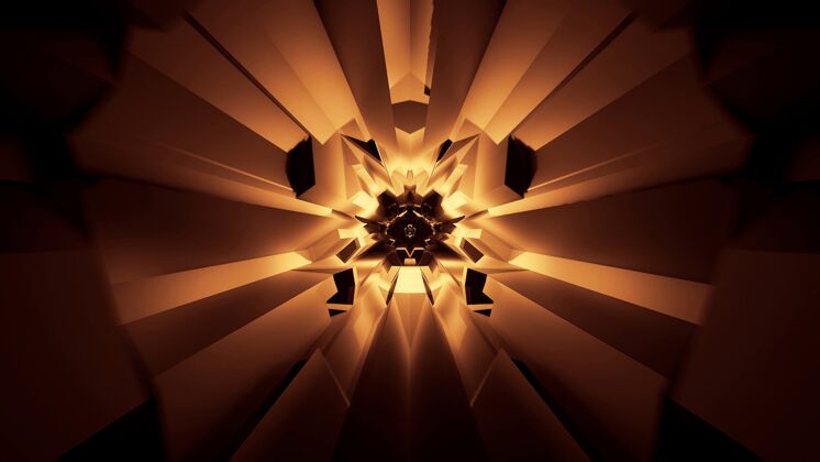能量抽象发光霓虹灯效果的插图-一个未来的背景伟大线条分形创意