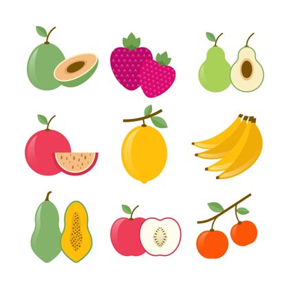 分类扁桃系列水果收集收集扁平