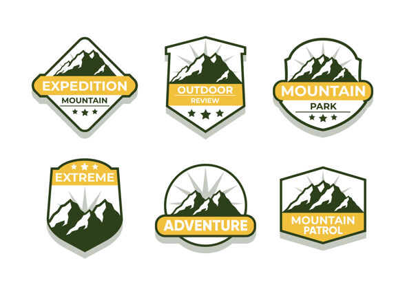 自然探索先进的符号集探险露营冒险