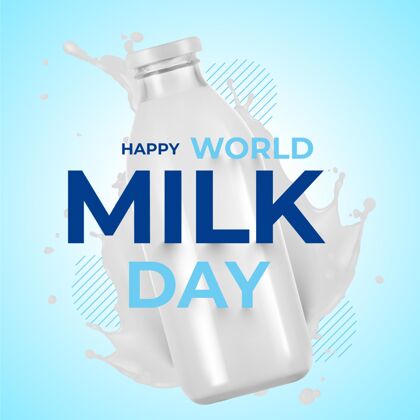 现实现实世界牛奶日插画国际牛奶日营养