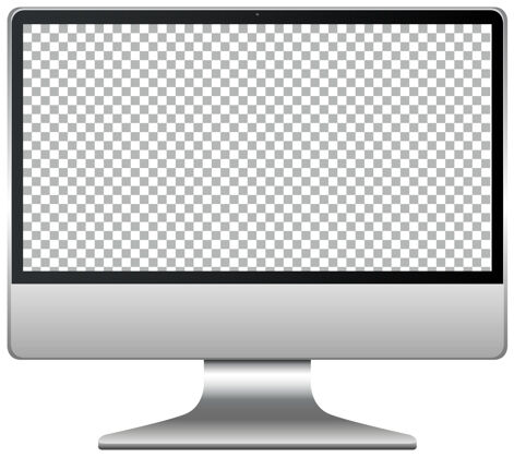 显示器电脑显示器在白色背景上隔离商业透明工程