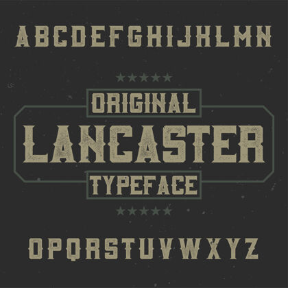 旧复古标签字体命名为兰开斯特时髦Abcd背景