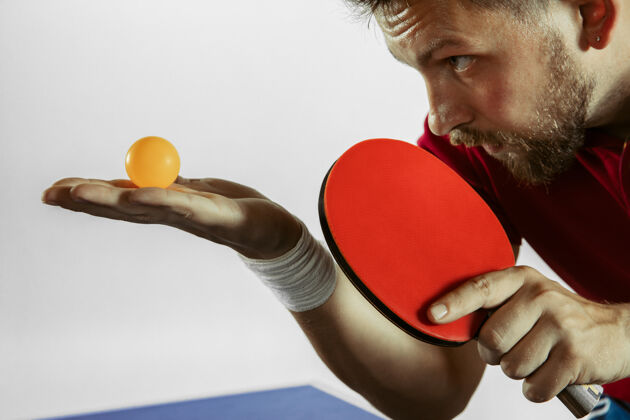 运动打乒乓球的年轻人伙伴动作情绪