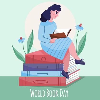 阅读手绘世界图书日插图4月23日世界图书日庆祝