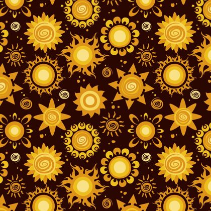 太阳手绘太阳图案日光图案设计图案