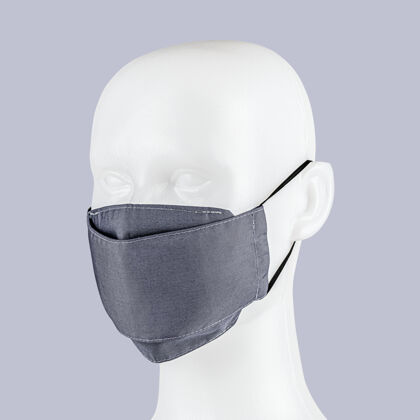 流感在假人头上戴上浅紫蓝色的织物面罩预防个人防护用品疾病