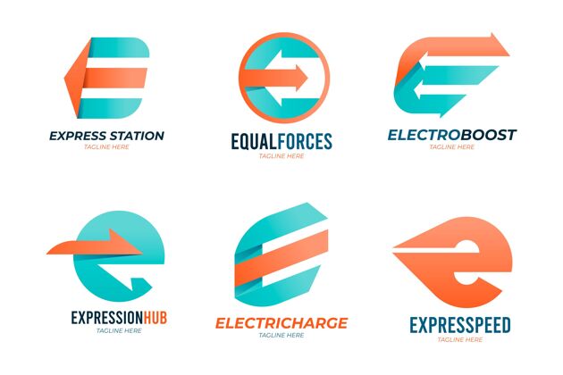 品牌收集不同的e标志ELogoBusiness公司标识