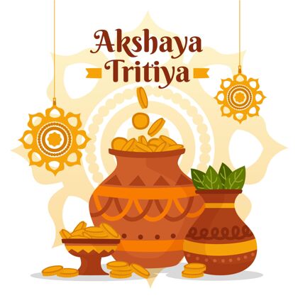 5月14日手绘akshayatritiya插图印度手绘庆祝