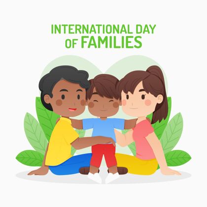 全球卡通国际家庭日插画5月15日父母卡通
