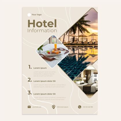 酒店传单平面垂直酒店信息传单模板公寓公寓设计传单模板