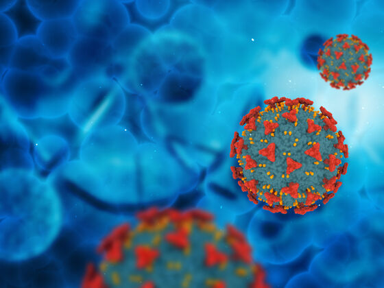 医学3d渲染抽象病毒19细胞药物癌症实验