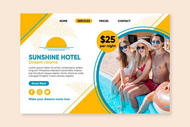 旅游创意酒店登录页模板与照片度假村旅游内部