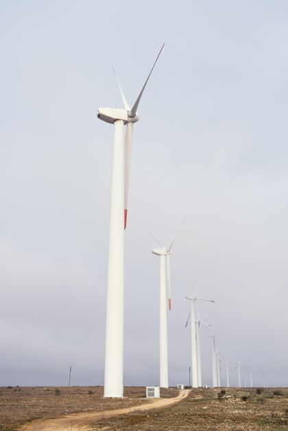 生态风力涡轮机在发电领域的侧视图垂直可持续发展可再生能源