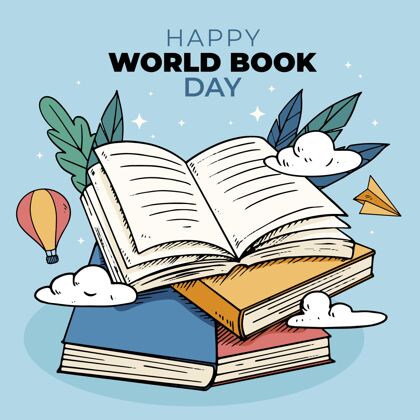 小说手绘世界图书日插图阅读版权日故事