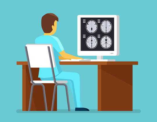 桌面医生研究核磁共振扫描结果诊所设备大脑