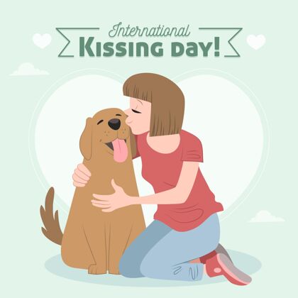 国际手绘国际接吻日插画国际接吻日手绘爱