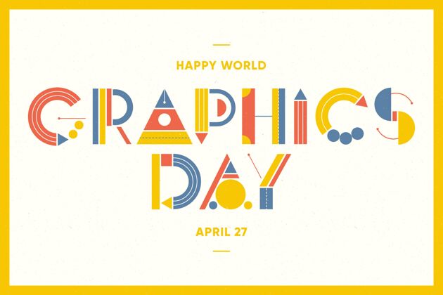 国际平面世界图形日横幅通信设计图形4月27日