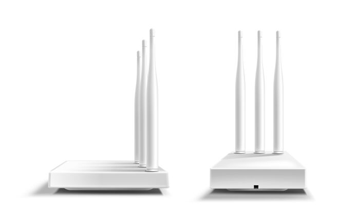WifiWifi路由器正面和侧面视图模型设备侧线设备