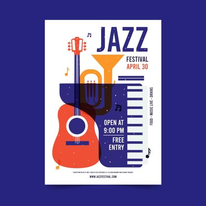爵士乐平面国际爵士日海报模板海报节日音乐