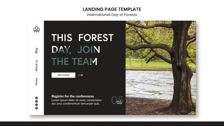 网页模板国际森林日登陆页生态登陆页植物
