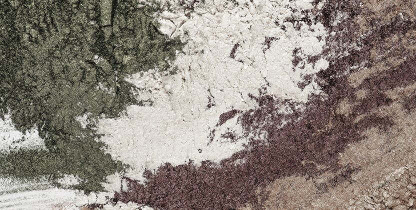 粘土粉末不同颜色的粘土顶视图特写平铺粘土