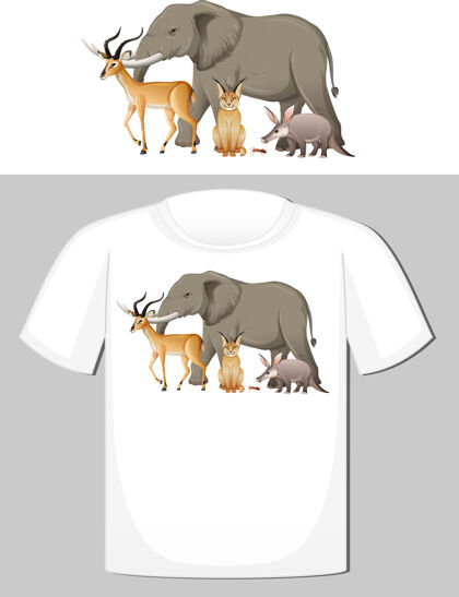 生物野生动物组t恤设计非洲动物园升华
