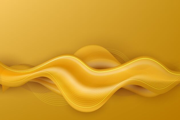 金色平滑的金色波浪背景主题波浪概念