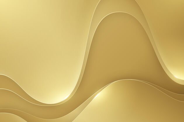 纹理平滑的金色波浪背景复制空间空白背景豪华